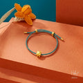 Gold Vermeil Lucky Pig Green Cord Bracelet 993721
